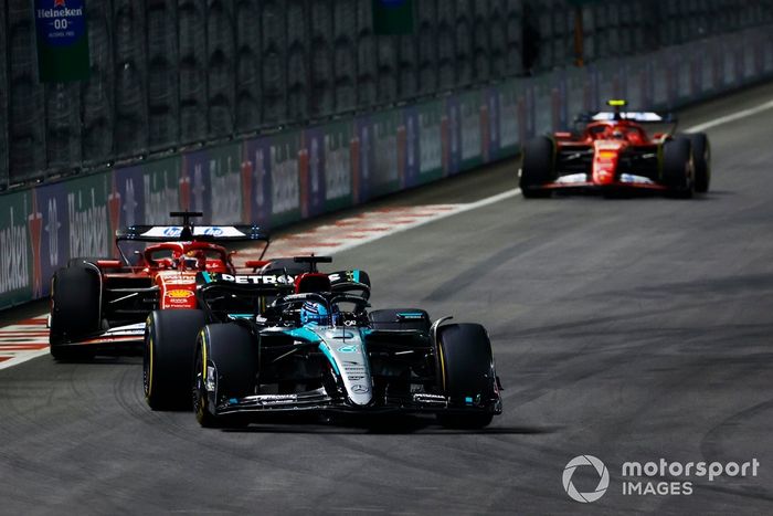 George Russell, Mercedes F1 W15, Charles Leclerc, Ferrari SF-24, Carlos Sainz, Ferrari SF-24