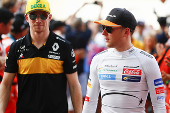 Stoffel Vandoorne, McLaren y Nico Hulkenberg, Renault Sport F1 Team