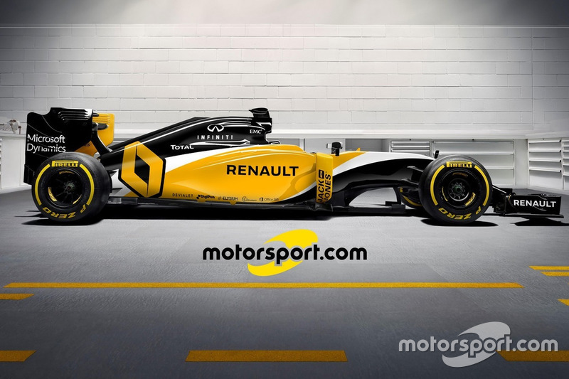 Artistieke impressie van kleurenschema Renault RS16