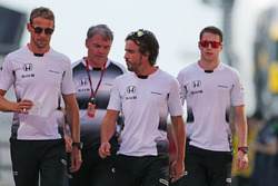 Jenson Button, McLaren Honda, Fernando Alonso, McLaren Honda and Stoffel Vandoorne, third driver, Mc