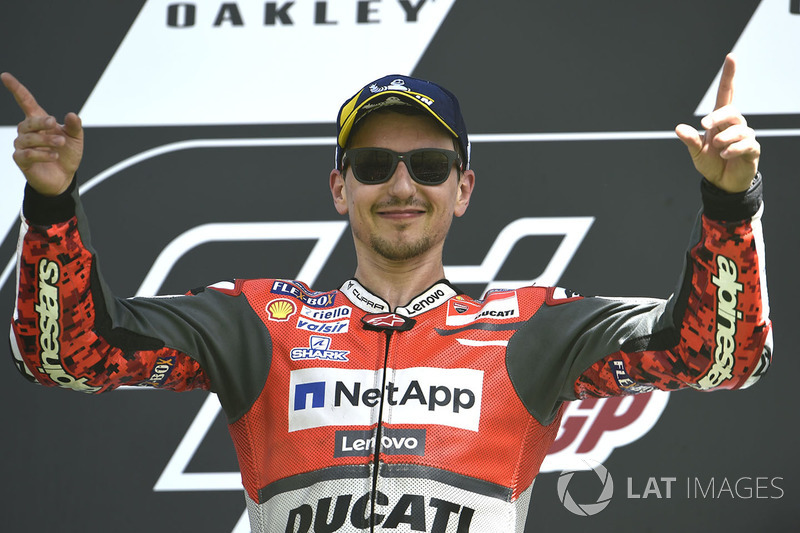 Podium: race winner Jorge Lorenzo, Ducati Team