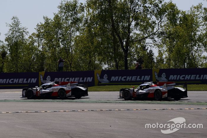 #8 Toyota Gazoo Racing Toyota TS050: Sébastien Buemi, Kazuki Nakajima, Fernando Alonso, #7 Toyota Gazoo Racing Toyota TS050: Mike Conway, Jose Maria Lopez, Kamui Kobayashi
