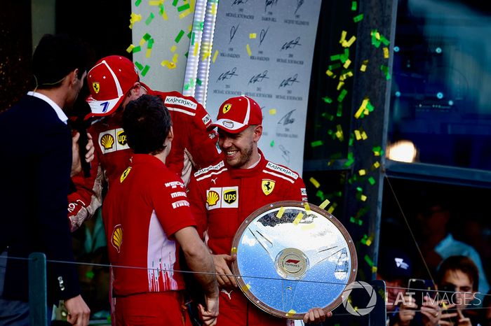 Sebastian Vettel, Ferrari, Kimi Raikkonen, Ferrari y Mark Webber