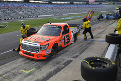 Cody Coughlin, ThorSport Racing Toyota, makes a pit stop