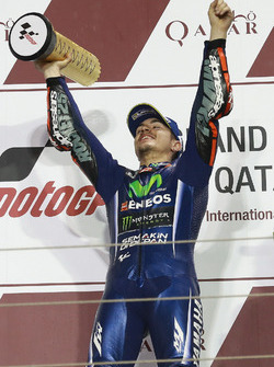 Podium : le vainqueur Maverick Viñales, Yamaha Factory Racing