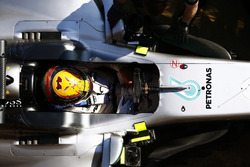Lewis Hamilton, Mercedes AMG, dans le cockpit