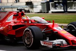 Sebastian Vettel, Ferrari SF70H, with the Shield frontal protection fitted to his car