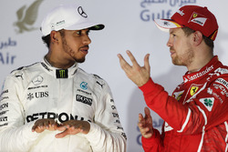 Podium: winner Sebastian Vettel, Ferrari, second place Lewis Hamilton, Mercedes AMG F1, third place