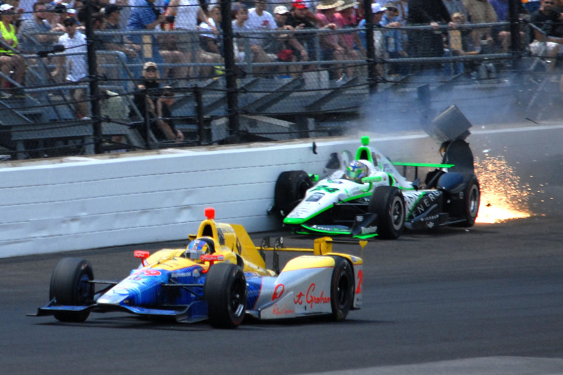 Sage Karam, Dreyer & Reinbold Racing Chevrolet crash