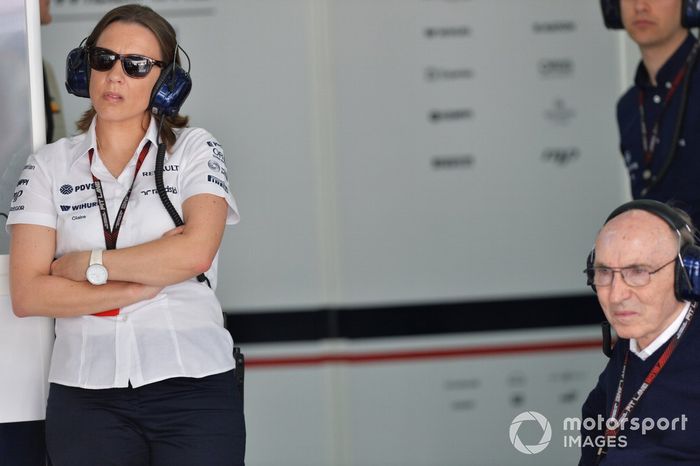 Claire Williams, Subdirectora del equipo Williams con su padre Sir Frank Williams, Director del equipo