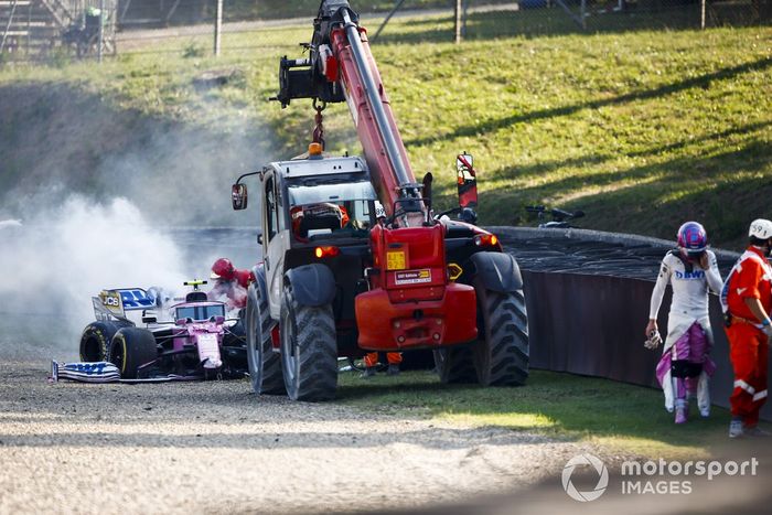 El monoplaza chocado de Lance Stroll, Racing Point RP20