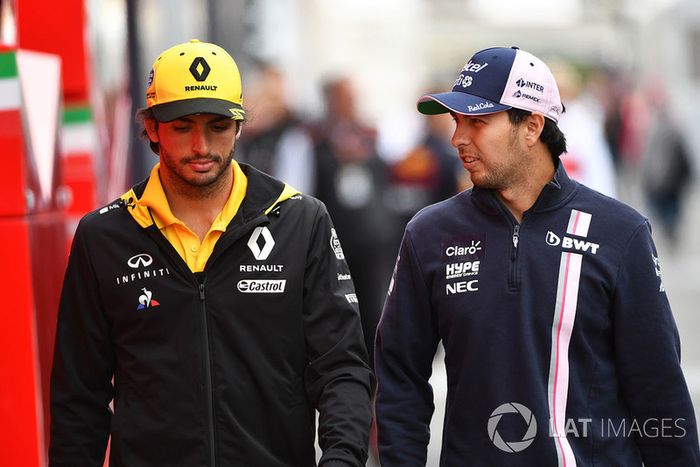 Carlos Sainz Jr., Renault Sport F1 Team y Sergio Perez, Racing Point Force India F1 Team