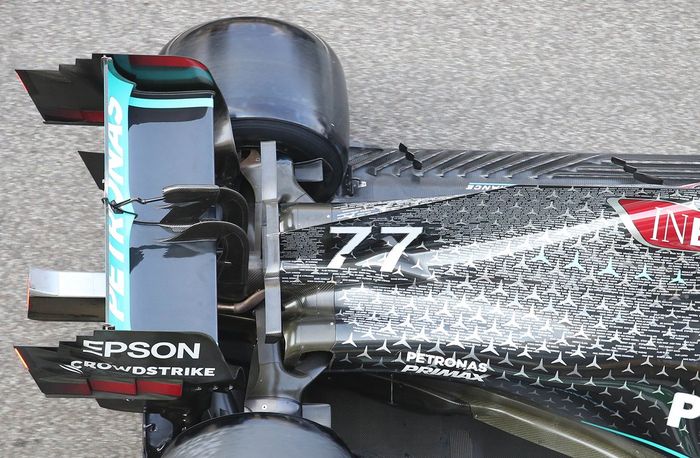 Detalle trasero del Mercedes W11
