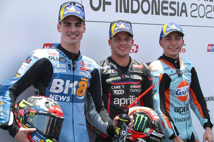 Raul Fernandez, Trackhouse Racing, Fermin Aldeguer, Gresini Racing, Marco Bezzecchi, Aprilia Racing