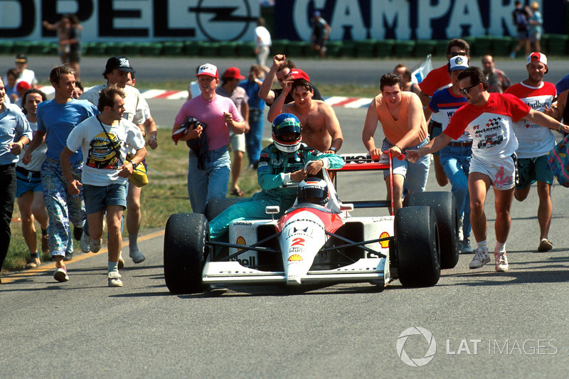 Hockenheim 1991: Gerhard Berger (McLaren) - Ivan Capelli (Leyton House)