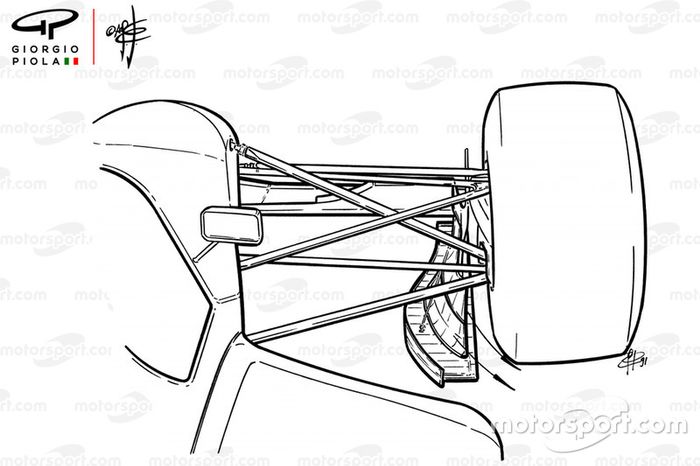 Endplate del ala delantera del Williams FW14 1991 