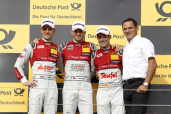 Podium: Race winner Edoardo Mortara Audi Sport Team Abt Sportsline, Audi RS 5 DTM; second place Jami
