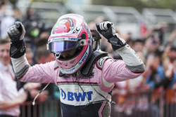 Third place Sergio Perez, Force India celebrates in parc ferme