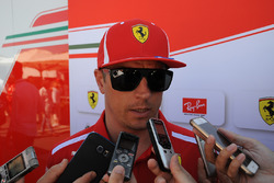 Kimi Raikkonen, Ferrari talks with the media
