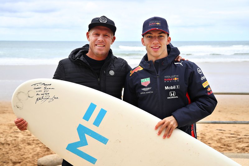 Pierre Gasly, Red Bull Racing prepares to go surfing