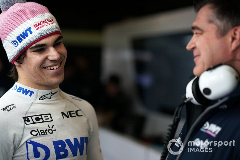 Lance Stroll, Racing Point F1 Team et Bradley Joyce, Racing Point F1 Team