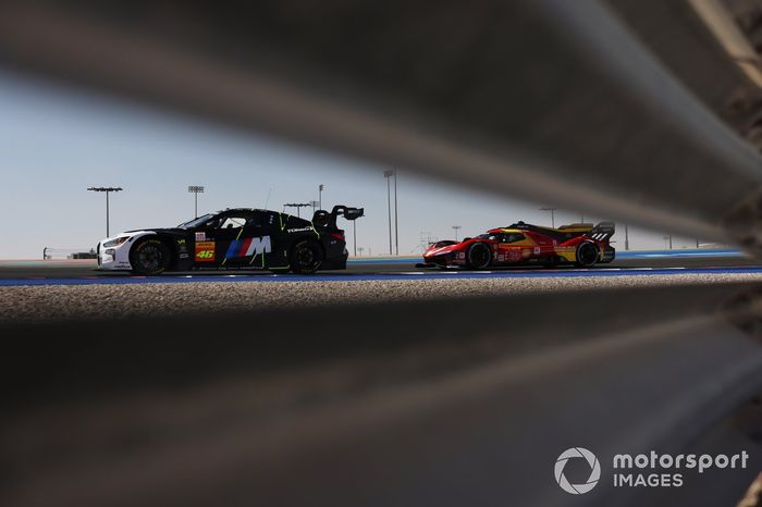 #46 Team WRT BMW M4 LMGT3: Ahmad Al Harthy, Valentino Rossi, Maxime Martin, #51 Ferrari AF Corse Ferrari 499P: Alessandro Pier Guidi, James Calado, Antonio Giovinazzi.