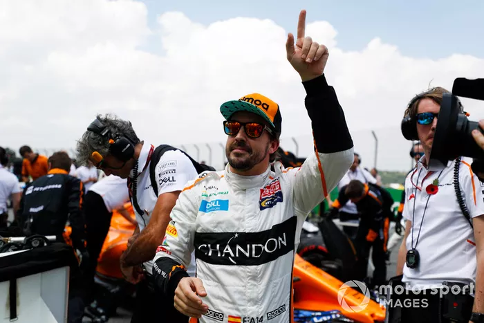 Fernando Alonso, McLaren, on the grid