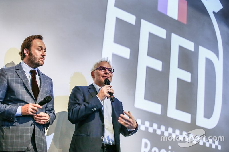 Patrick Lemarie, co-founder of Feed racing, Jacques Villeneuve, co-founder of Feed racing