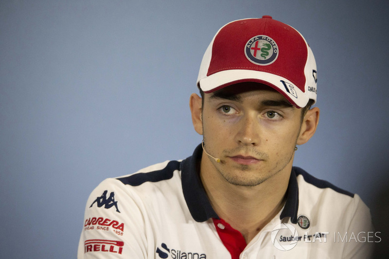 Charles Leclerc, Sauber, nella conferenza stampa