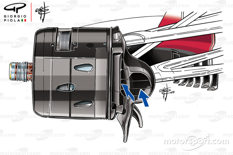 Écope de frein avant de la Ferrari SF71H