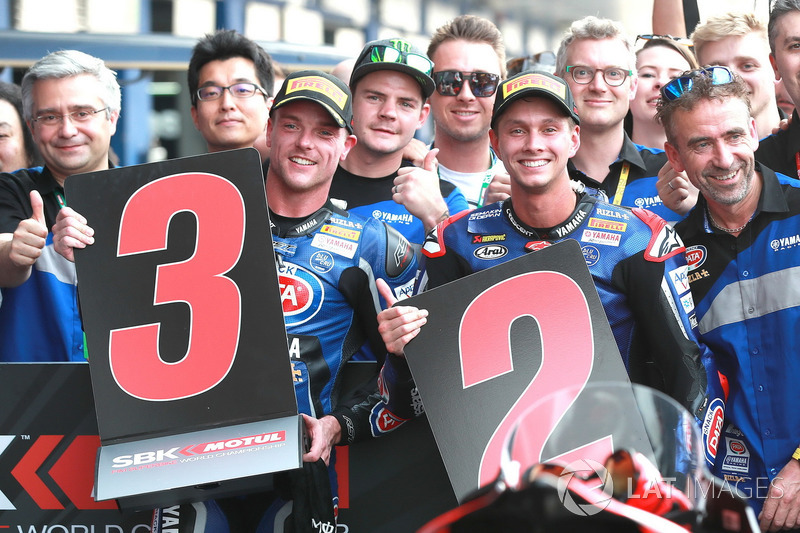 Le troisième : Alex Lowes, Pata Yamaha, Michael van der Mark, Pata Yamaha