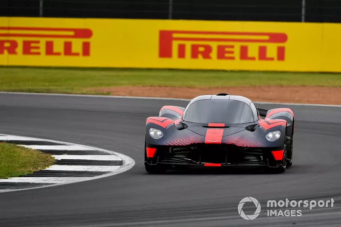 An Aston Martin Valkyrie drives some laps