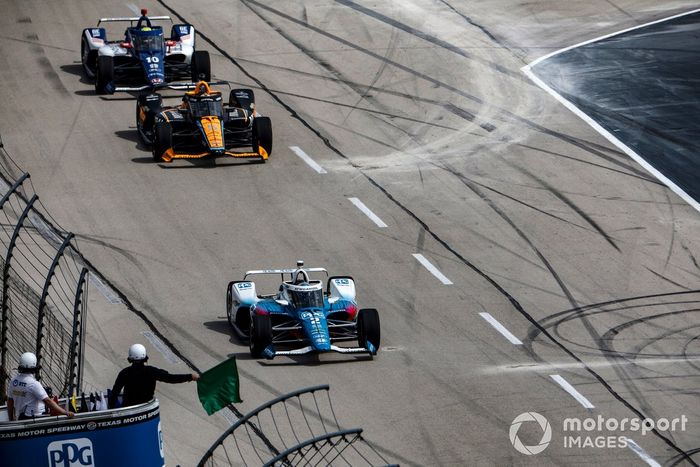 Josef Newgarden, Team Penske Chevrolet, Patricio O'Ward, Arrow McLaren Chevrolet, Alex Palou, Chip Ganassi Racing Honda, 