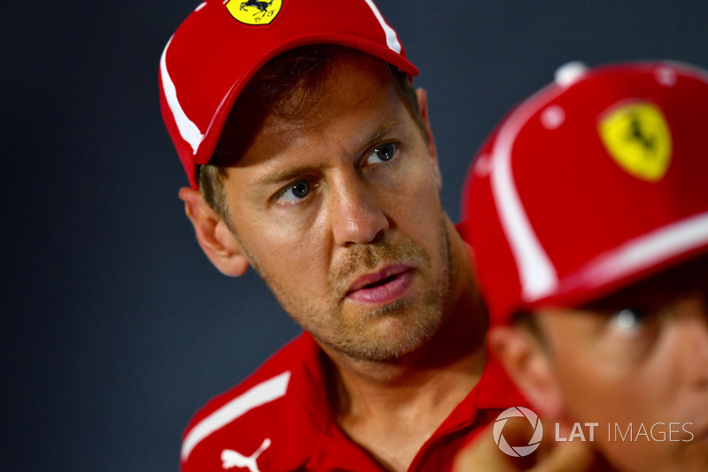 Sebastian Vettel, Ferrari, en rueda de prensa