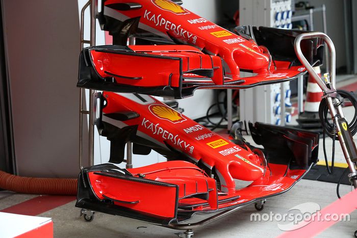 Comparación de los alerones delanteros del Ferrari SF71H