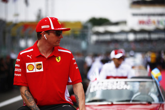 Kimi Raikkonen, Ferrari, durante la drivers parade