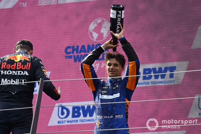 Podio: tercer lugar Lando Norris, McLaren