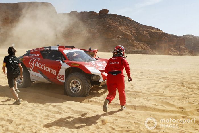 Laia Sanz, Carlos Sainz, Sainz XE Team, en el relevo de pilotos