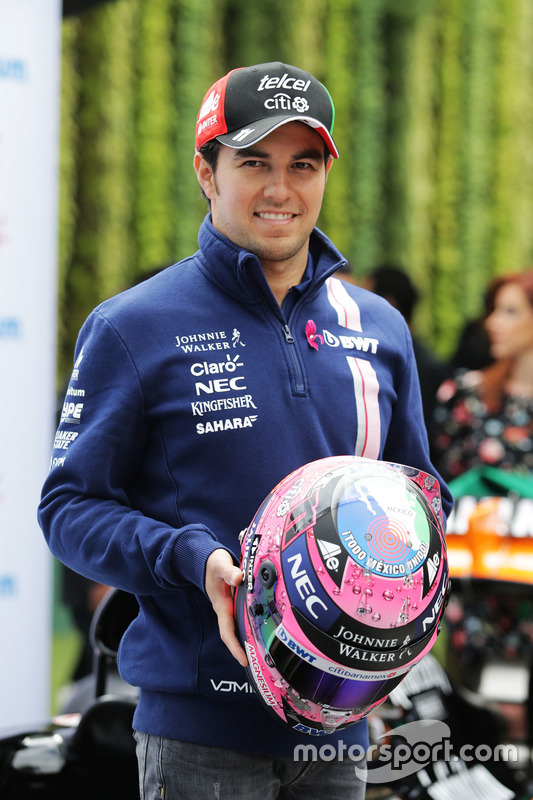 Sergio Perez, Sahara Force India F1 with his new helmet