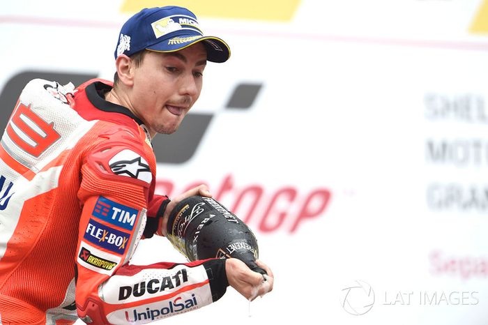 Podio: segundo clasificado, Jorge Lorenzo, Ducati Team