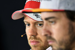 Sebastian Vettel, Ferrari and Fernando Alonso, McLaren in the Press Conference