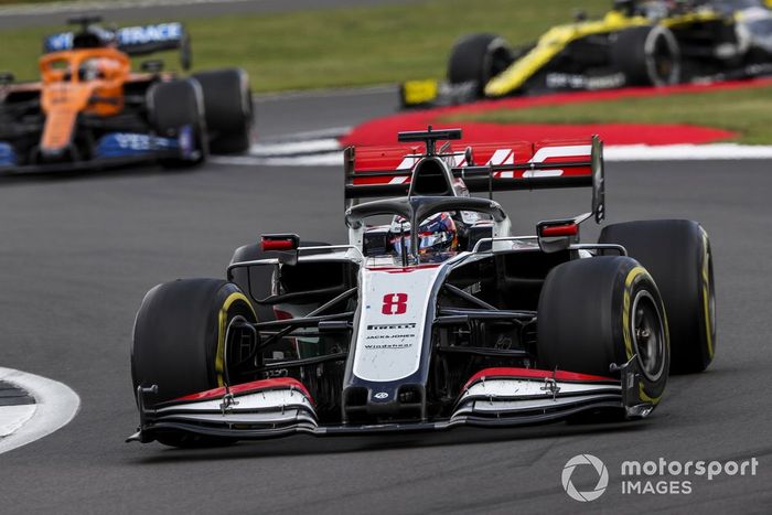 Romain Grosjean, Haas VF-20, Carlos Sainz Jr., McLaren MCL35, Daniel Ricciardo, Renault F1 Team R.S.20