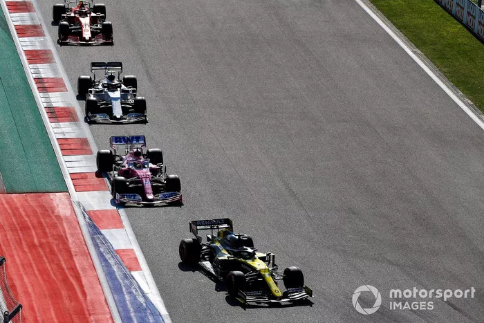 Daniel Ricciardo, Renault F1 Team R.S.20, Sergio Pérez, Racing Point RP20, Pierre Gasly, AlphaTauri AT01,  Charles Leclerc, Ferrari SF1000