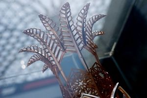 A detailed view of the winner's trophy