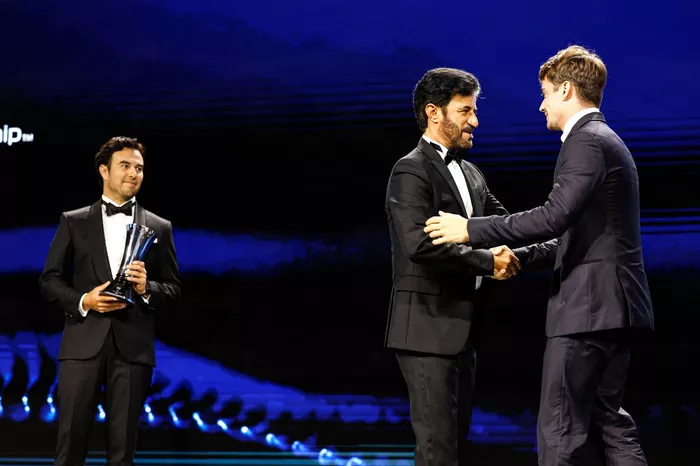 Mohammed Ben Sulayem, Presidente de la FIA, Charles Leclerc, Ferrari