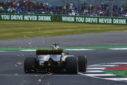 Sparks fly from Nico Hulkenberg, Renault Sport F1 Team RS17