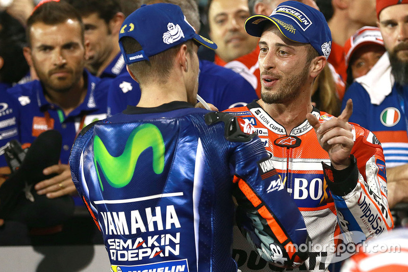 Race winner Maverick Viñales, Yamaha Factory Racing, Andrea Dovizioso, Ducati Team