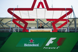 DJ at the Heineken beer garden