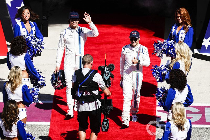 Lance Stroll, Williams, Felipe Massa, Williams, at the drivers parade