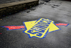 Rain on the Sunoco racing fuel logo